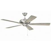 ECF52BNK5-DWWLN Craftmade Lighting Eos - 5 Blade Ceiling Fan-14.25 Inches Tall and 52 Inches Wide-Brushed Polished Nickel Finish-Driftwood/Walnut