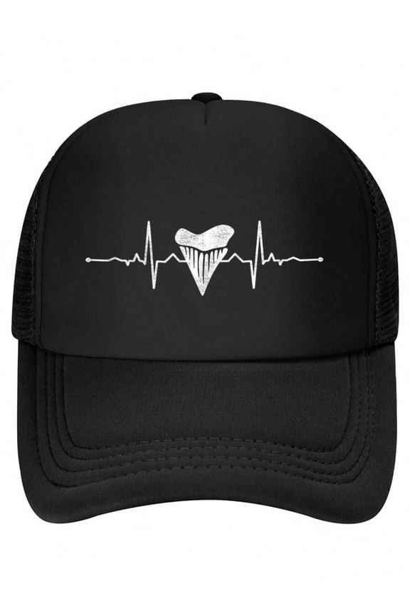 ECG Heartbeat Shark Tooth Collector Baseball Cap
