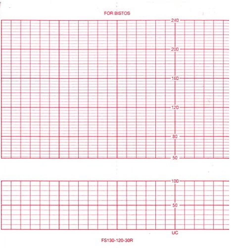 ECG Paper 130X120X250 Sheets RED Grid Z-FOLD (Works for BISTOS, BT300, BT330, BT350, FS130-120-30R) (10)