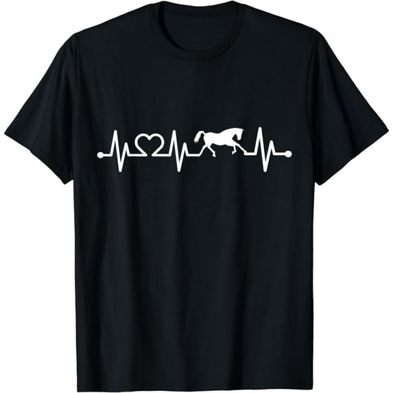 ECG Pulse Heartbeat | Riding Funny Horses T-Shirt