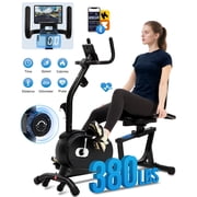 ECHANFIT Recumbent Exercise Bike for Home with Smart Workout App, 380 lb Capacity, 16-Level Resistance
