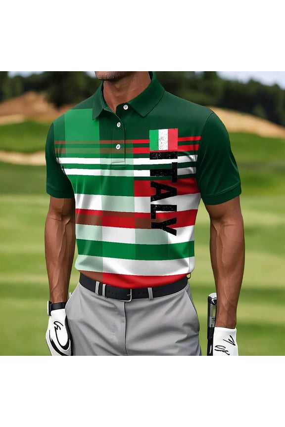 Collared Polo Shirts for Men Short Sleeve Green Workout Jersey Classic Fit Tennis Lovers Tops