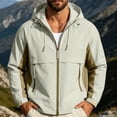 thumbnail image 1 of ECHFIPROM Hiking Rain Jackets for Men Waterproof White Cycling Heavyweight Hooded Zipper Winter Mens Raincoat Casual M, 1 of 9