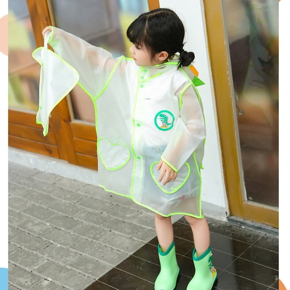 ECHFIPROM Hooded Rain Poncho for Kids Clear Rain Coat Reusable Emergency Packable Lightweight Boys Rain Coat Waterproof