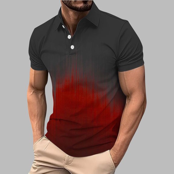 ECHFIPROM Mens Polo Shirts Short Sleeve Stretch Collared Jersey Wine Tops for Golf Player Classic Fit