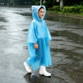 thumbnail image 1 of ECHFIPROM Rain Poncho for Kids Waterproof Drawstring Rain Coat Disposable Daily Hooded Hiking Girls Rain Gear EVA, 1 of 6