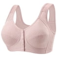 thumbnail image 1 of ECHFIPROM Womens Plus Size Front Closure Wireless Push up Bra Breathable Adjustable Support Comfort Bra,Gray,40BC, 1 of 4