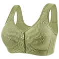 thumbnail image 1 of ECHFIPROM Womens Plus Size Front Closure Wireless Push up Bra Breathable Adjustable Support Comfort Bra,Green,44BC, 1 of 4