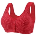 thumbnail image 1 of ECHFIPROM Womens Plus Size Front Closure Wireless Push up Bra Breathable Adjustable Support Comfort Bra,Red,36BC, 1 of 4