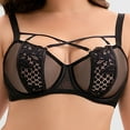 thumbnail image 1 of ECHFIPROM Womens Plus Size Mesh Strappy Push up Full Coverage Minimizer Bra Breathable Support Bra 40G, 1 of 9