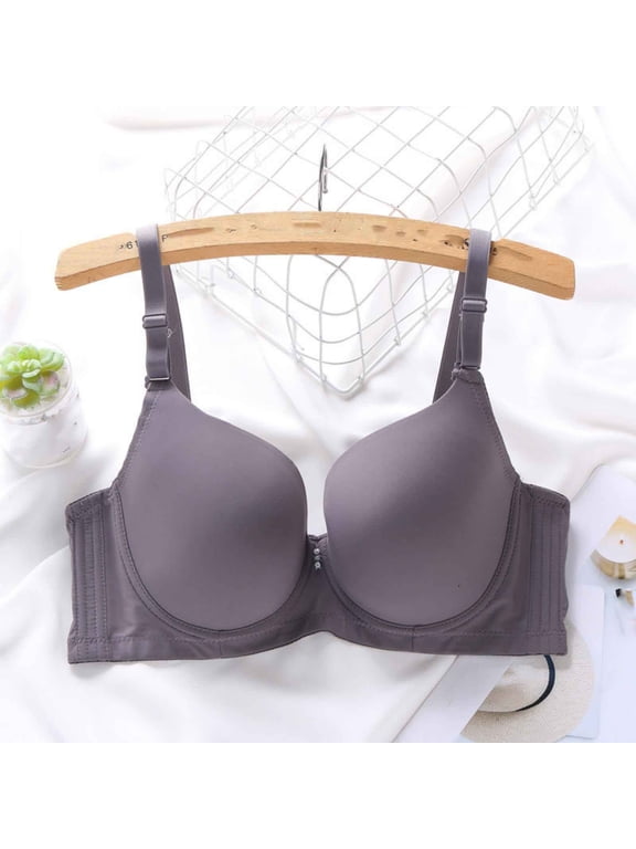 Womens Plus Size Solid Thin Underwire Bra Unpadded Full Cup Push up Support Everyday Bra,Dark Gray,38D