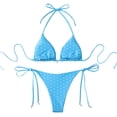 thumbnail image 1 of ECHFIPROM Womens Polka Dot High Waisted Drawstring Bikini Set,2 Piece Bathing Suits for Women Adjustable Swimwear,Light Blue,L, 1 of 6