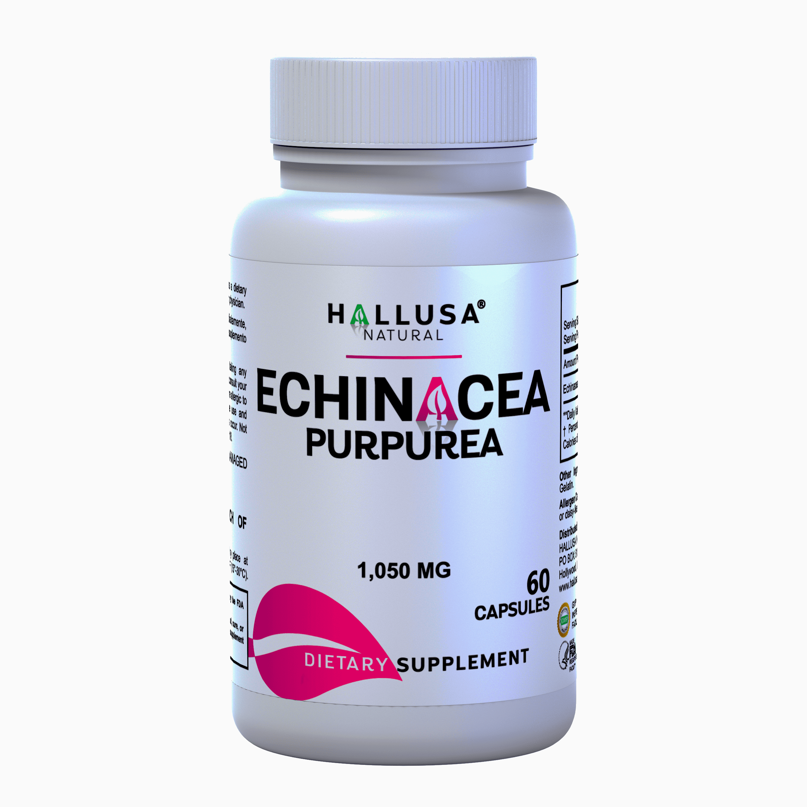 HALLUSA NATURAL Echinacea Purpurea Immune Support Capsules, 60