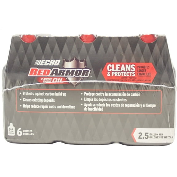 ECHO RED ARMOR 2.5 GALLON MIX TWO STROKE OIL 6 PACK 6.4OZ BOTTLES
