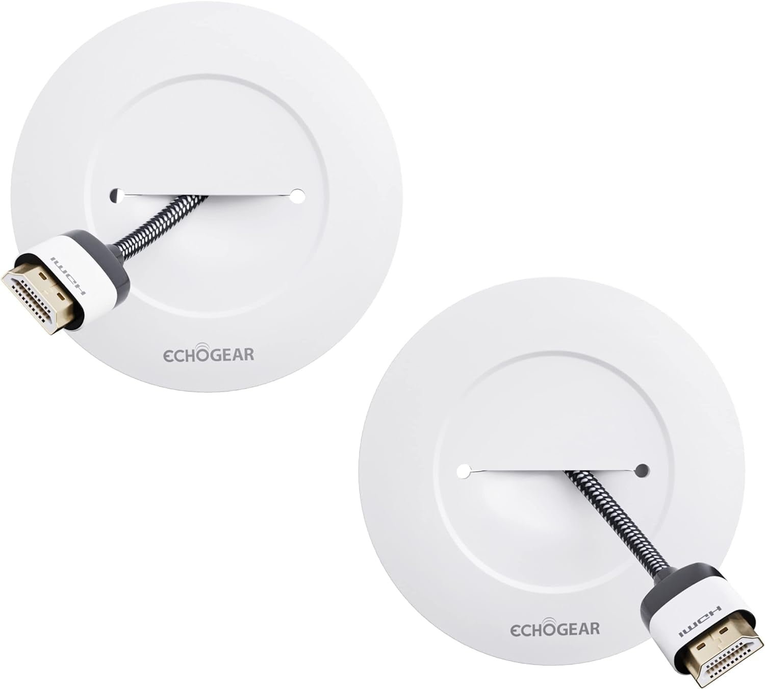 White Wall Mounted TV Cord Hider Kit with Pass Throughs