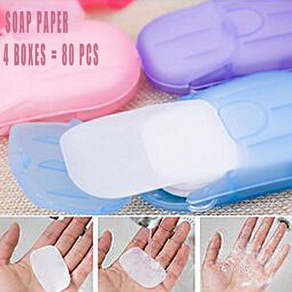 ECHOYY 4 BoxesTravel Mini Soap Toilet Paper Outdoor Disposable Hygiene ...