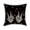 ECHOYY Skeleton Finger Pumpkin Pattern Linen Throw Pillowcase Cartoon