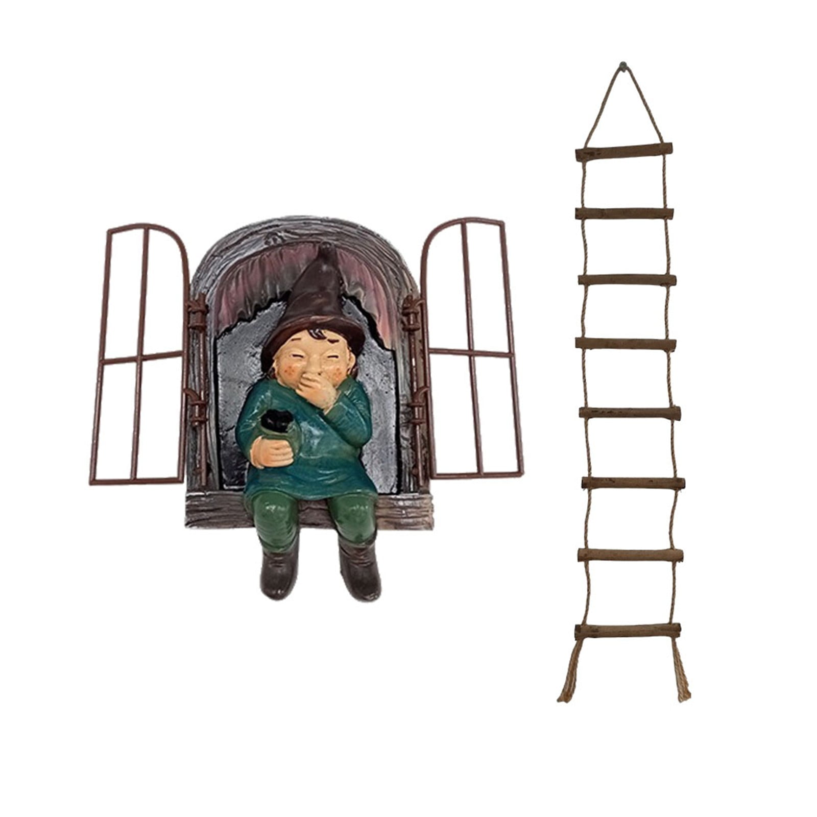 ECHOYY Garden Resin Statue Out The Door Tree Hugger Garden Peeker Yard ...