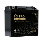 ECI Pro YTX14-BS 12V AGM Battery – 14Ah, 220 CCA, +/– Terminal, for Motorcycle & ATV