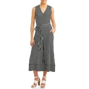 ECI Women's Stripe Tie Jumpsuit