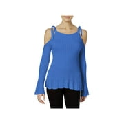 ECI Womens Cold Shoulder Crew Neck Pullover Sweater