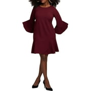 ECI Womens Plus Ruffled Flounce Sleeves Cocktail Dress Red 14W