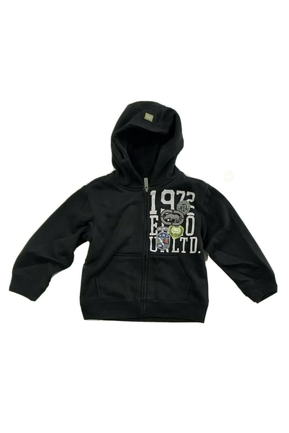 ECKO UNLTD JACKET BOYS - HOODIE BLACK SZ 5 - LINED FLEECE FULL ZIP