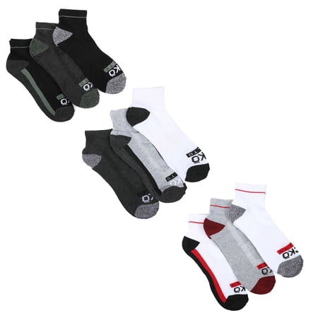 ECKO UNLTD Mens 6-Pack Performance Comfort No Show Arch Compression Cushion Athletic Socks (Style 2)