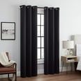 thumbnail image 1 of ECLIPSE Andover Solid Tripleweave Thermal Blackout Grommet Curtains for Bedroom (2 Panels), 42 in x 108 in, Black, 1 of 7