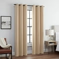thumbnail image 1 of ECLIPSE Andover Solid Tripleweave Thermal Blackout Grommet Curtains for Bedroom (2 Panels), 42 in x 54 in, Beige, 1 of 7