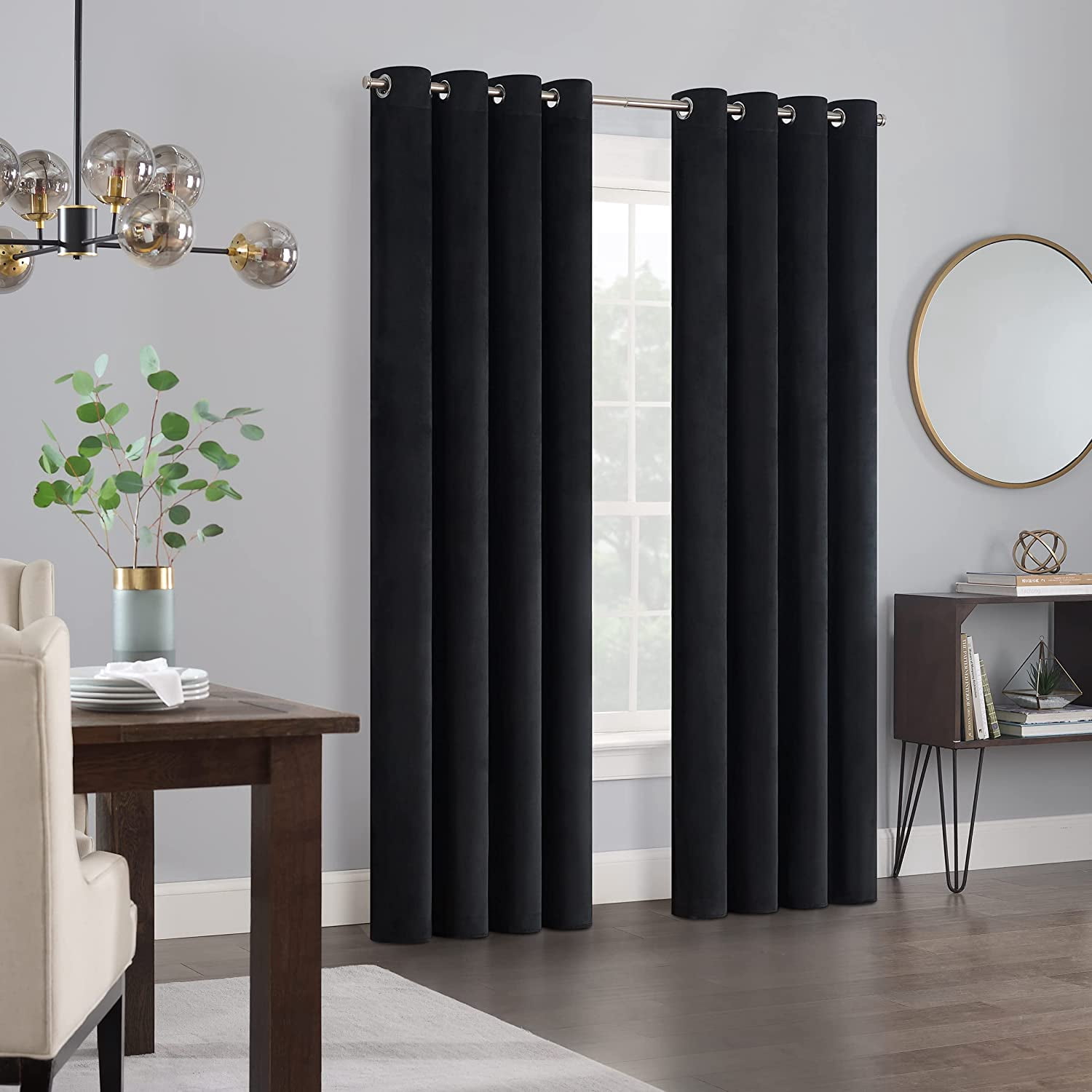 ECLIPSE Aurelia Velvet Room Darkening Grommet Noise Reduction Window