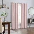 thumbnail image 1 of ECLIPSE Aurelia Velvet Room Darkening Grommet Noise Reduction Window Curtains (2 Panels), 52 in x 84 in, Blush, 1 of 7