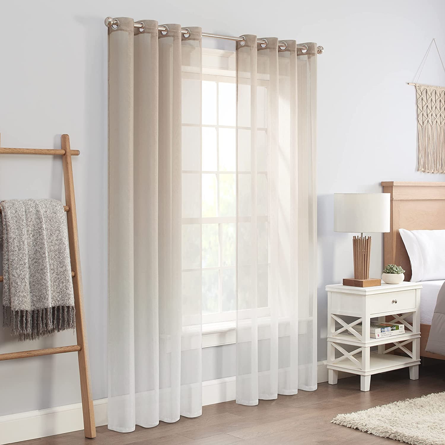 Linen Light-Filtering Grommet Curtain Panels, 52" x 84"