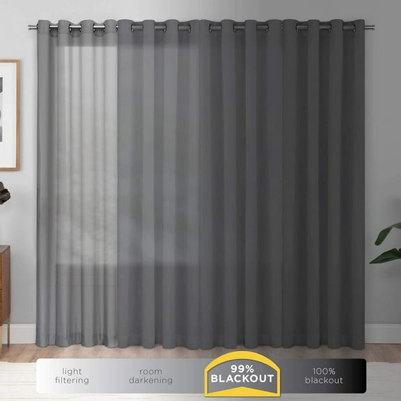 ECLIPSE Kendall Modern Blackout Thermal Rod Pocket Window Curtain for Bedroom or Living Room (1 Panel), 42" x 63", Light