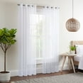 thumbnail image 1 of ECLIPSE Kiara Modern Sheer Voile Light Filtering Grommet Window Curtains for Bedroom (2 Panels), 54 in x 63 in, White, 1 of 7
