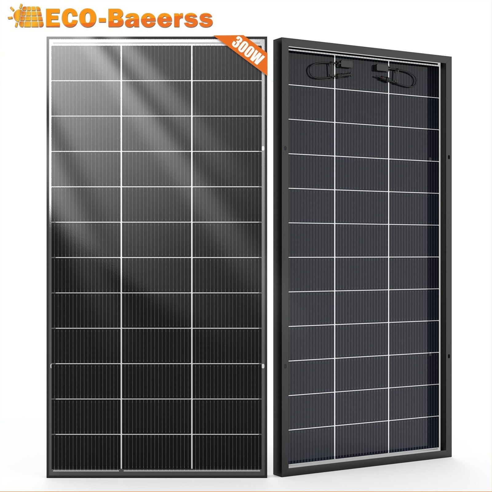 ECO-Baeerss N-Type 18BB 300W Bifacial Solar Panel Mono 12/24V Charging Camping Home PV Off-Grid RV Boat