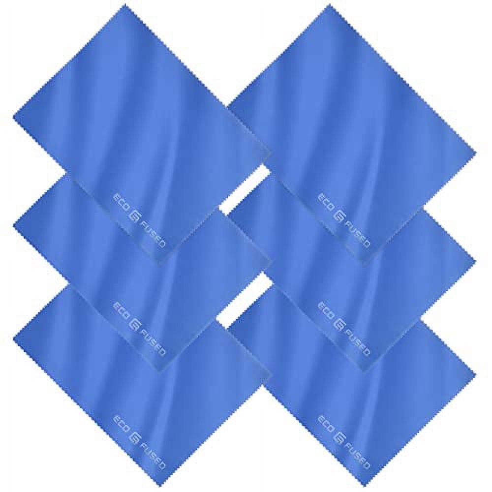 ECO-FUSED Microfiber Cleaning Cloth - 6 x 7 Blue/Grey Microfiber Cloth with  White Cleaning Cloth - 12 Pack Microfiber Cleaning Cloth for Glasses 