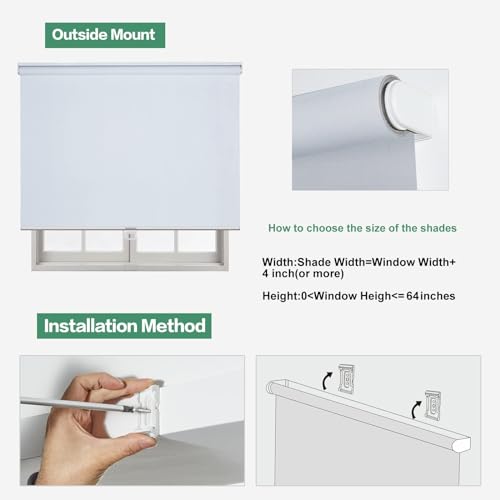 Picture of ECO-Friendly 100% Blackout Roller Shades Cordless Shades & Blinds for ...