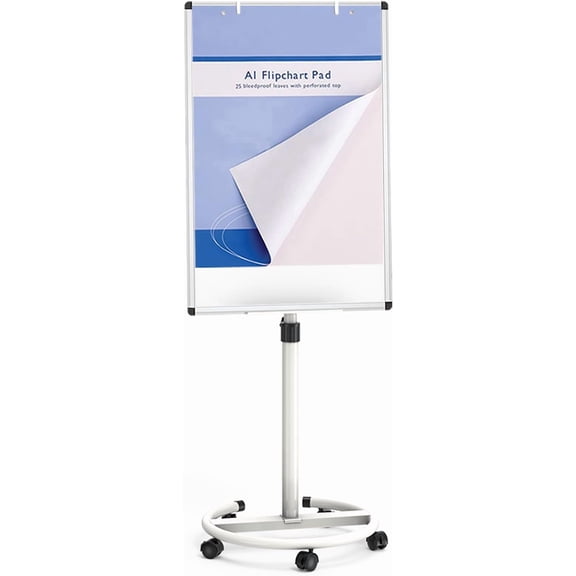 ECO  Mobile Whiteboard, 36 X 24 , Easel Flipchart Stand Rolling Dry Erase Board with Paper Pads