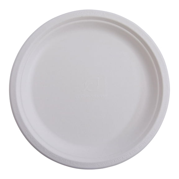 ECO PRODUCTS Compostable 6" Paper Plates, AFN1Case of 1000, Disposable White Molded Fiber, Round, Tree-Free, Stronger Than Paper & Styrofoam, Renewable Molded Natural Fibers