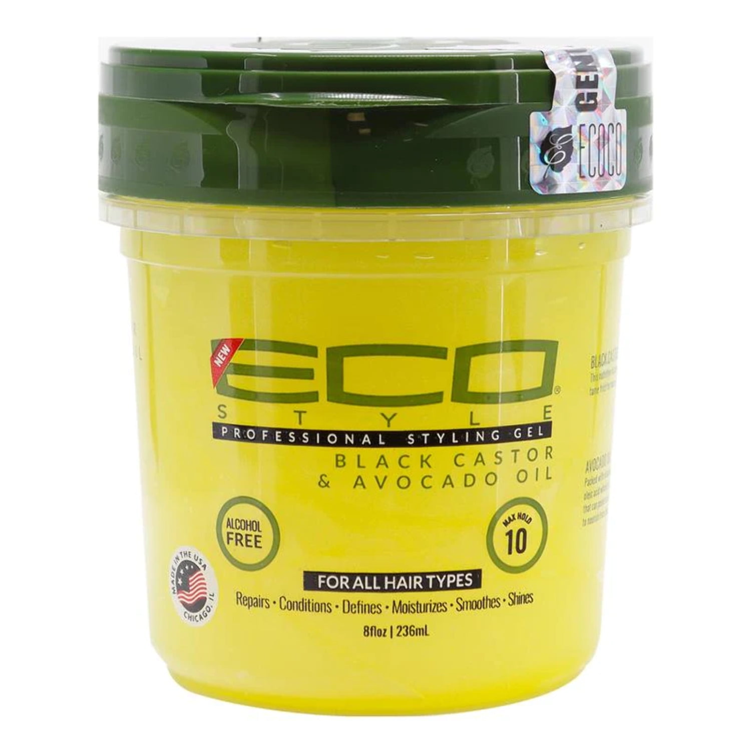 ECO Professional Styling Gel Black Castor Avocado Oil