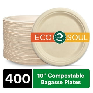100% Compostable Paper Plates 10-inch Heavy-duty Plates Bulk 125 Pack, –  Gezond