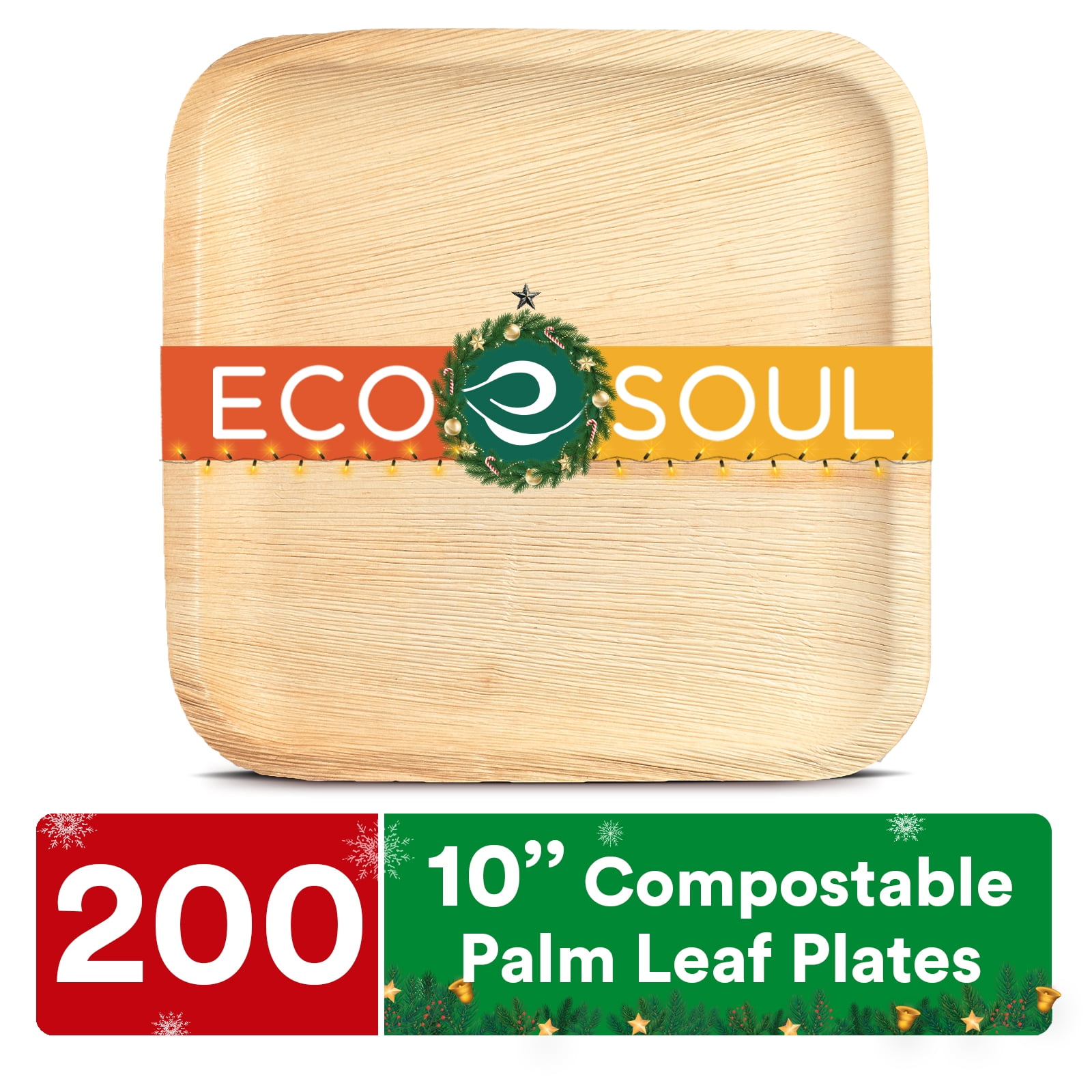 100% Compostable Disposable Paper Plates Bulk [10 20 Pack], Bamboo Plates,  Eco Friendly — Earth's Natural Alternative®