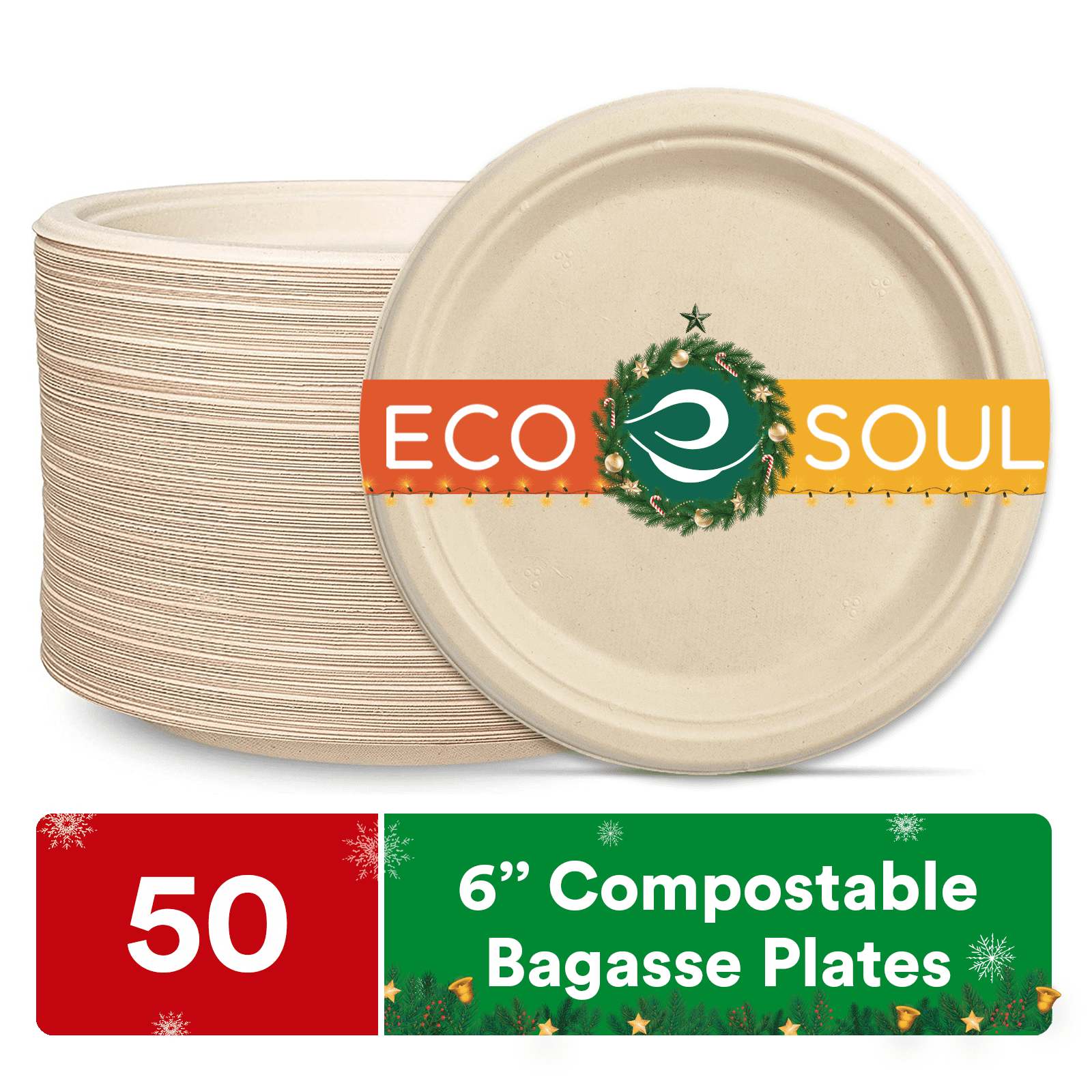 9 inch Paper Plates Bulk, 400 Count Disposable Paper Plates, 100%  Compostable Plates Eco Friendly Recycled Paper Plates Dinner Size, Brown  Paper