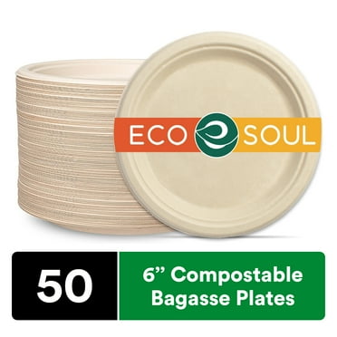Efavormart 50 Pack | 8" Natural Biodegradable Bagasse Dessert Plates ...