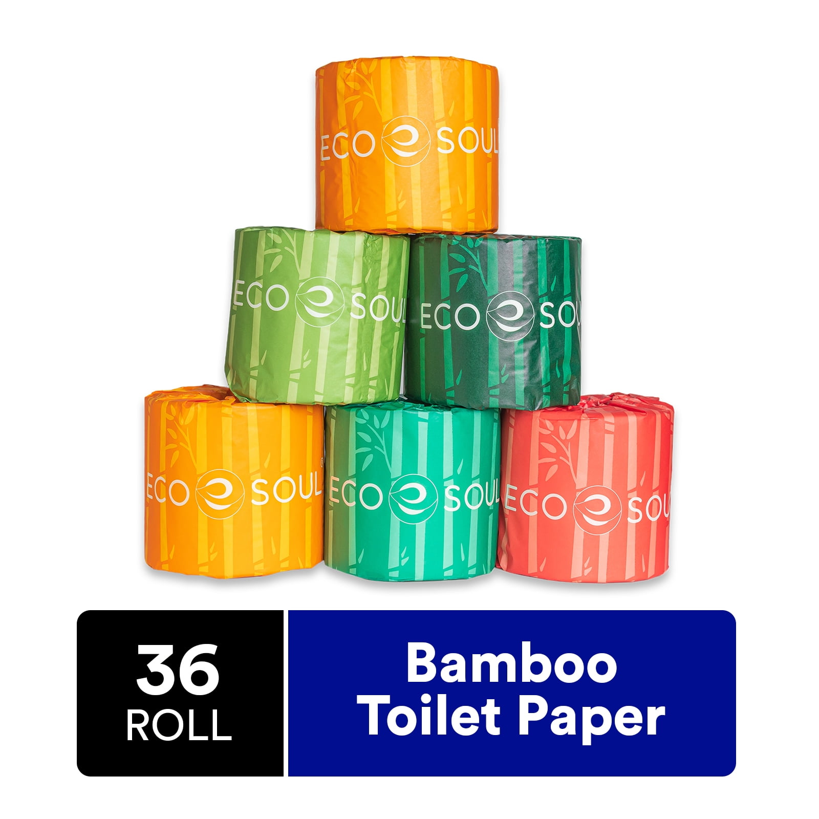 ECO SOUL 100 Compostable Bamboo Toilet Paper Set of 36 Rolls 3Ply