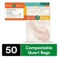 thumbnail image 1 of ECO SOUL 100% Compostable Quart Bags [50 Counts] Resealable Bags, Freezer Bags, Eco-friendly Zip Bags, Leakproof Bags, Biodegradable Bags for Food, 1 of 7