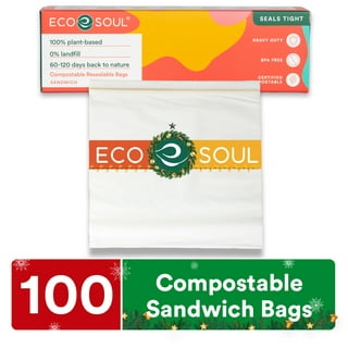 Great Value Reclosable Sandwich Bags, Made with Bio-Based Materials, 50ct
