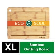 ECO SOUL Bamboo Cutting Boards | Kitchen Chopping & Butcher Block | Non-Slip, Durable, USDA Certified