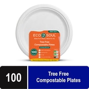 Compostable Bagasse Plates- Round 6 inch, 100 count